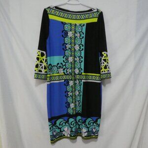 AA STUDIO AA | size 12 | Vibrant Colorful Geometric Floral Knee Length Dress